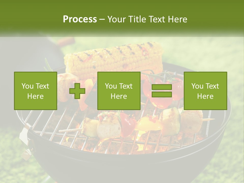 A Bbq Grill With Corn On The Cob And Vegetables On It PowerPoint Template