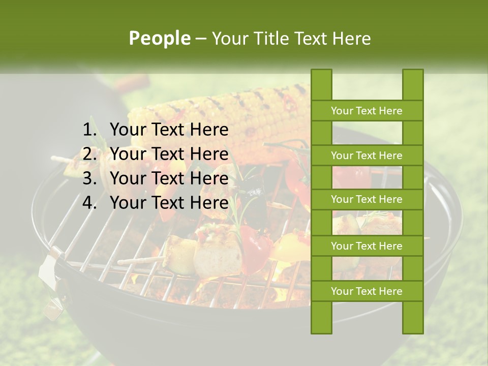 A Bbq Grill With Corn On The Cob And Vegetables On It PowerPoint Template