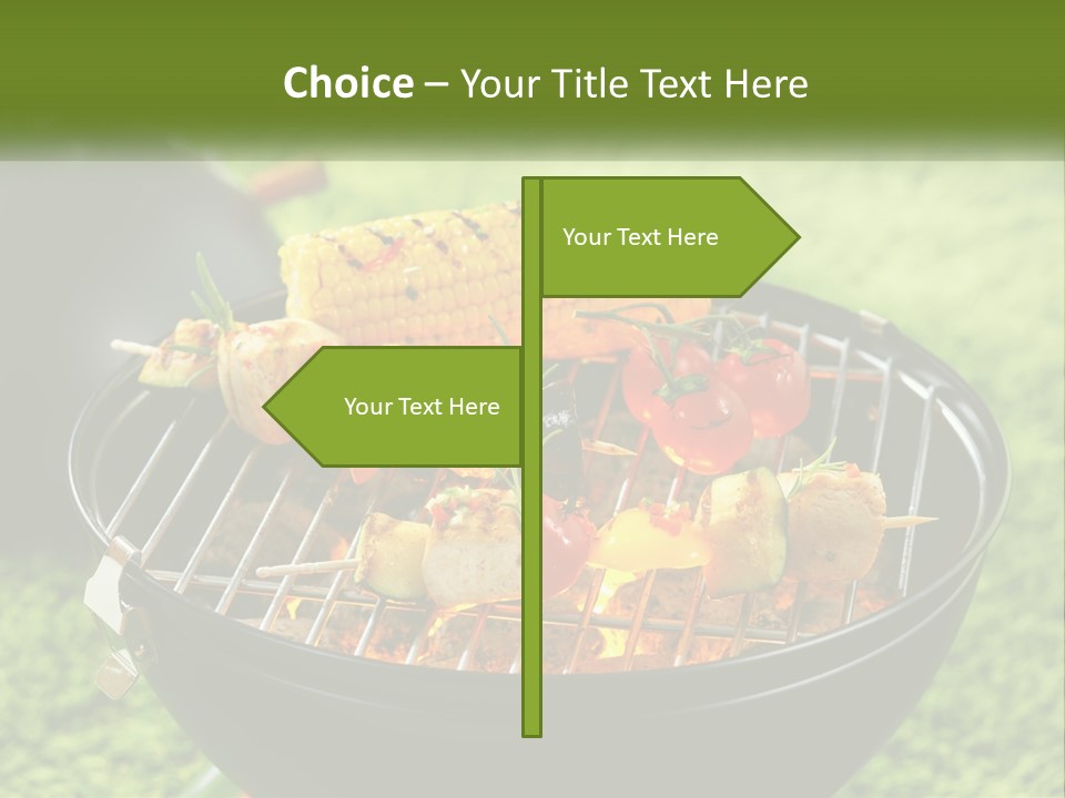 A Bbq Grill With Corn On The Cob And Vegetables On It PowerPoint Template