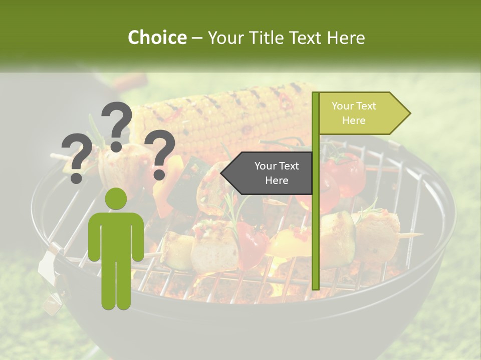 A Bbq Grill With Corn On The Cob And Vegetables On It PowerPoint Template