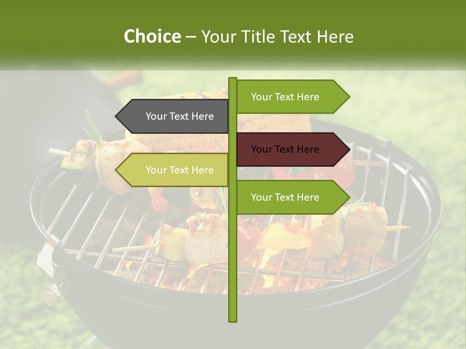 A Bbq Grill With Corn On The Cob And Vegetables On It PowerPoint Template