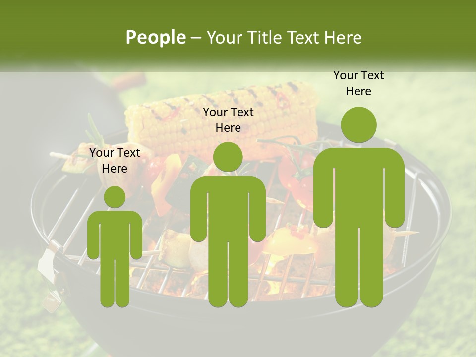 A Bbq Grill With Corn On The Cob And Vegetables On It PowerPoint Template