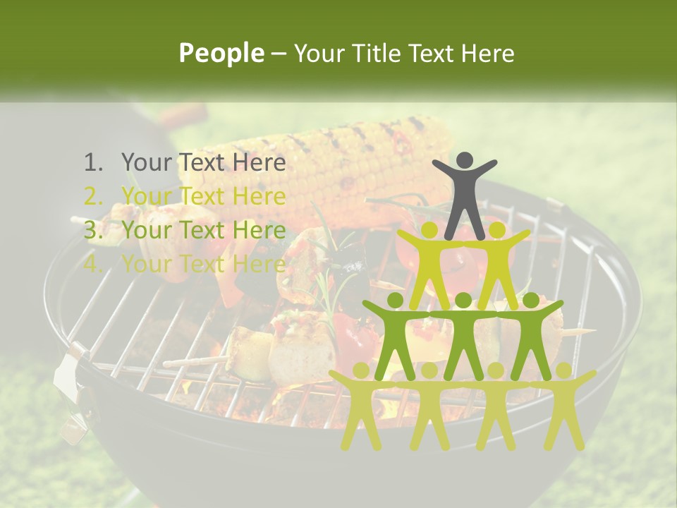 A Bbq Grill With Corn On The Cob And Vegetables On It PowerPoint Template