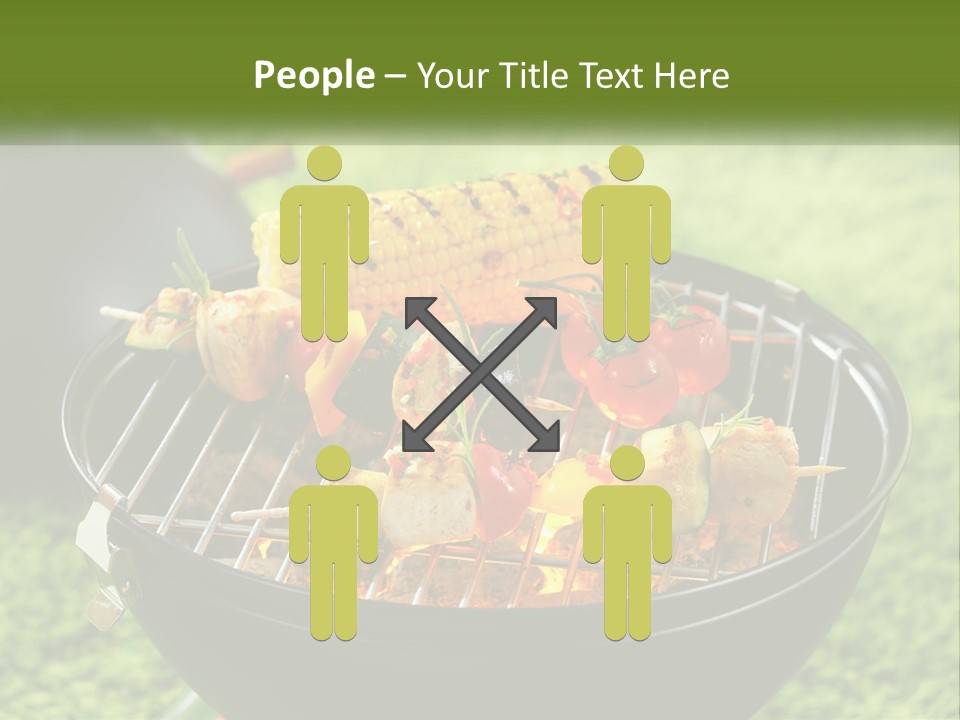A Bbq Grill With Corn On The Cob And Vegetables On It PowerPoint Template
