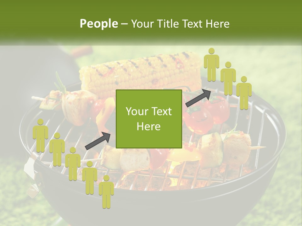 A Bbq Grill With Corn On The Cob And Vegetables On It PowerPoint Template