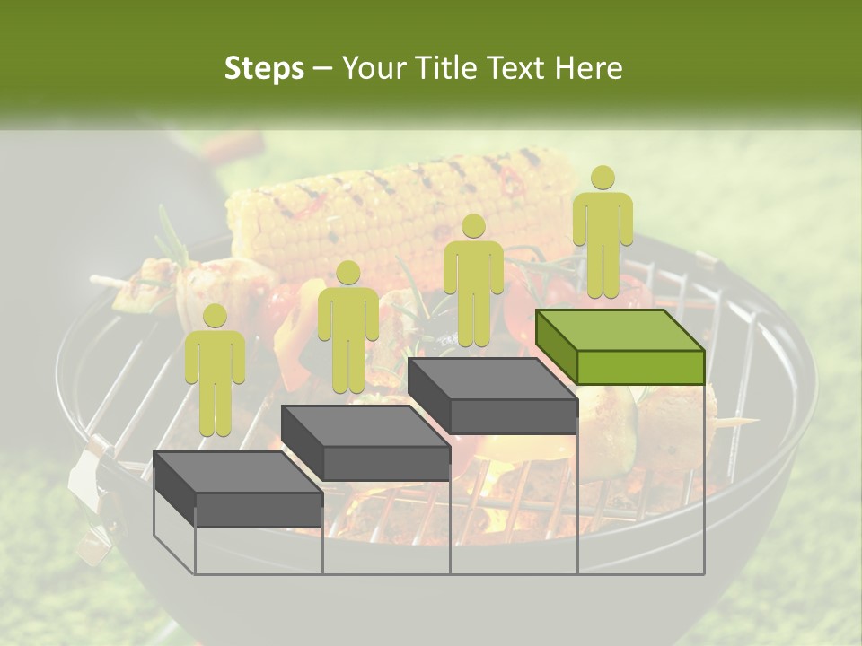 A Bbq Grill With Corn On The Cob And Vegetables On It PowerPoint Template