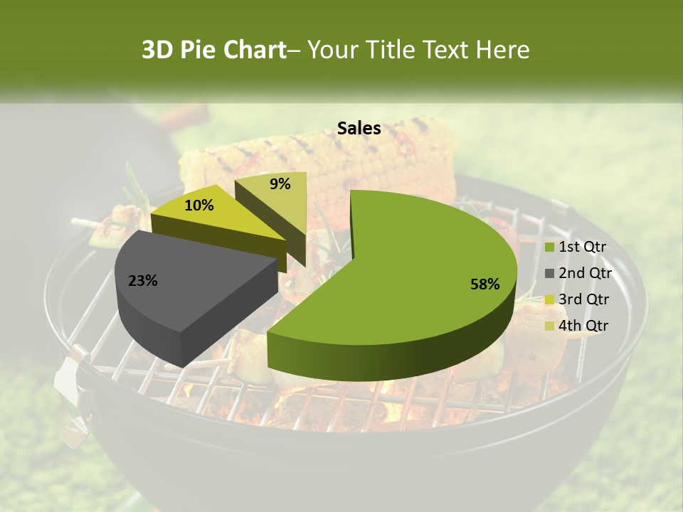 A Bbq Grill With Corn On The Cob And Vegetables On It PowerPoint Template