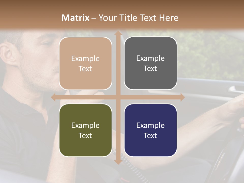 A Man Sitting In A Car Holding A Camera PowerPoint Template