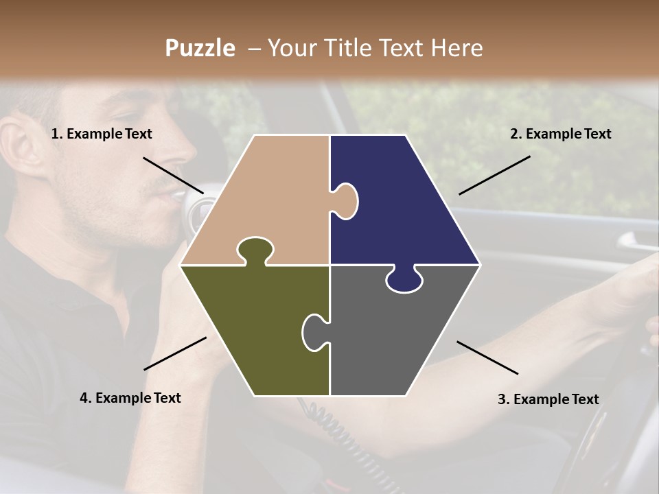 A Man Sitting In A Car Holding A Camera PowerPoint Template