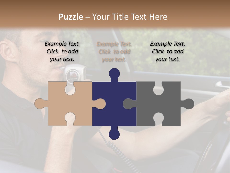 A Man Sitting In A Car Holding A Camera PowerPoint Template