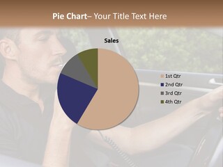 A Man Sitting In A Car Holding A Camera PowerPoint Template