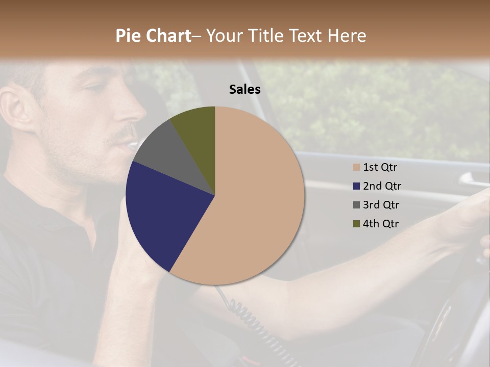 A Man Sitting In A Car Holding A Camera PowerPoint Template