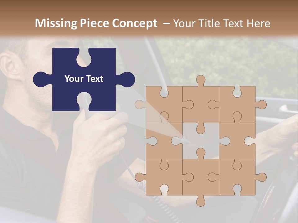 A Man Sitting In A Car Holding A Camera PowerPoint Template