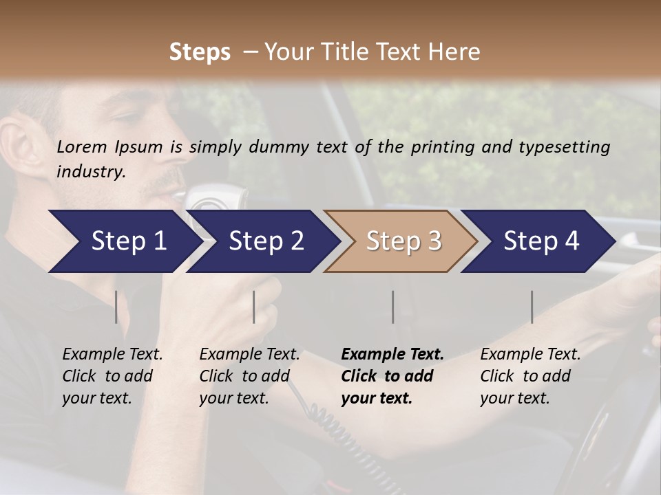 A Man Sitting In A Car Holding A Camera PowerPoint Template