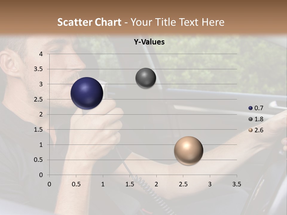 A Man Sitting In A Car Holding A Camera PowerPoint Template