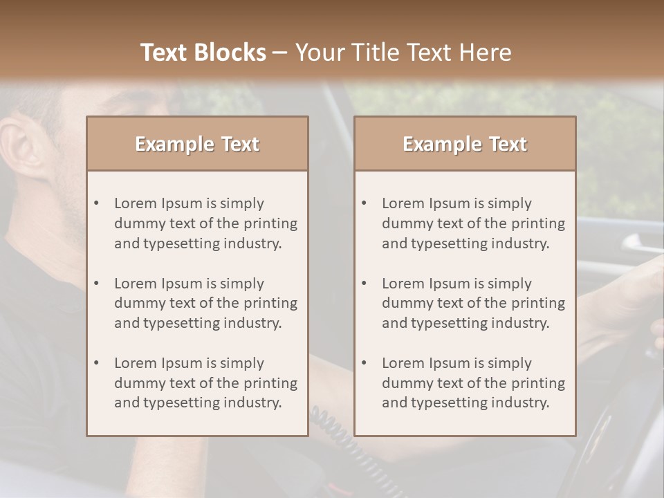 A Man Sitting In A Car Holding A Camera PowerPoint Template
