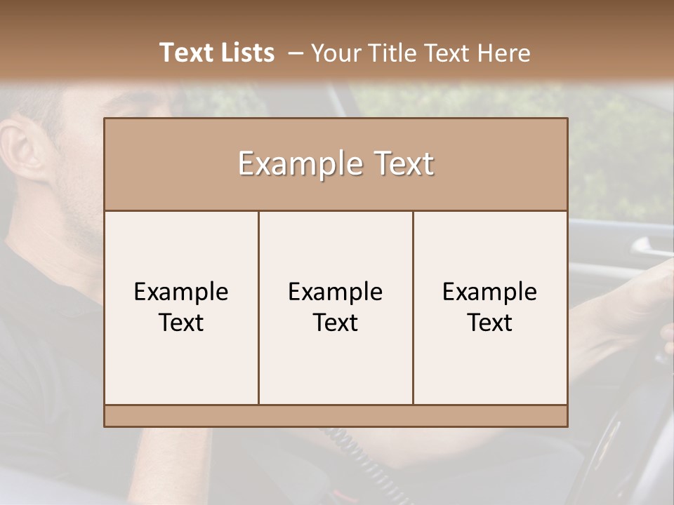 A Man Sitting In A Car Holding A Camera PowerPoint Template
