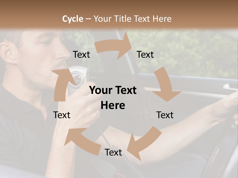 A Man Sitting In A Car Holding A Camera PowerPoint Template