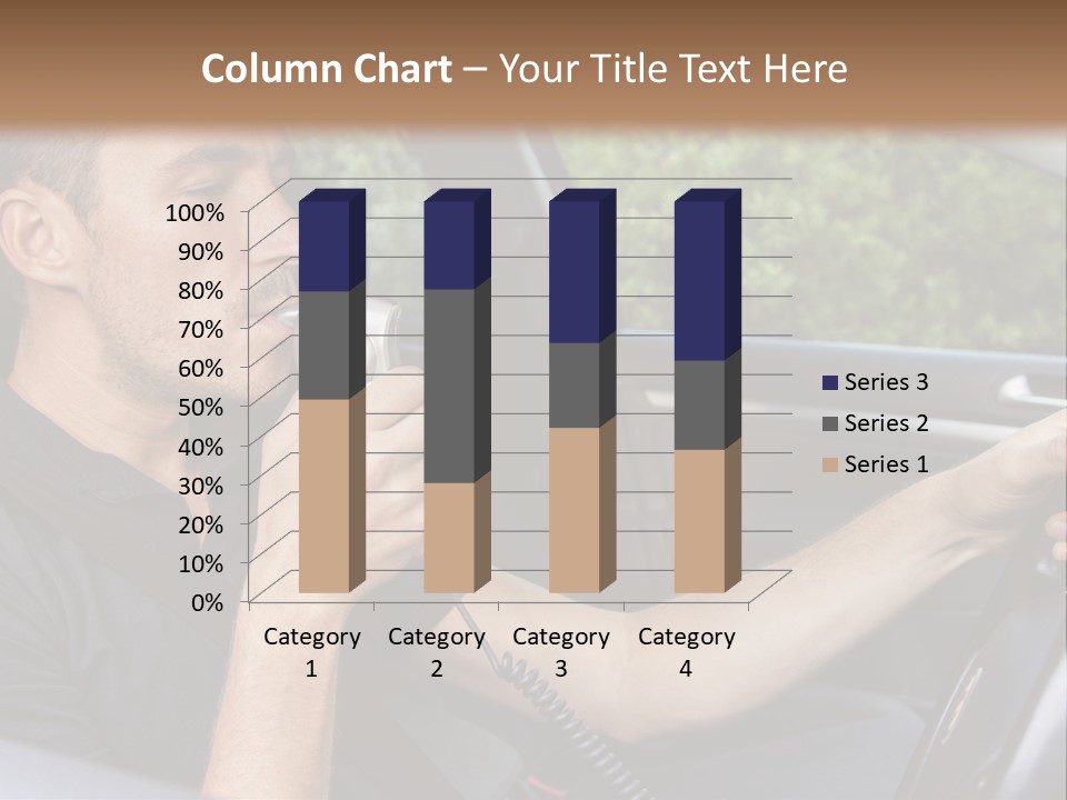 A Man Sitting In A Car Holding A Camera PowerPoint Template