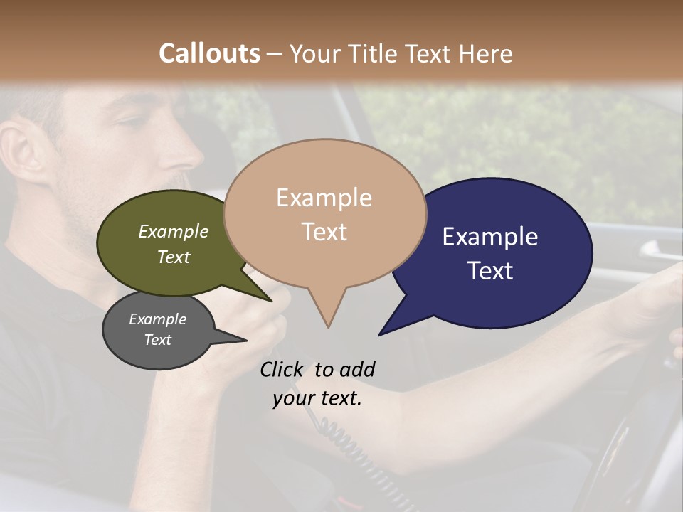 A Man Sitting In A Car Holding A Camera PowerPoint Template