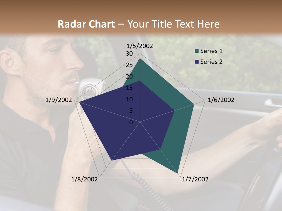 A Man Sitting In A Car Holding A Camera PowerPoint Template