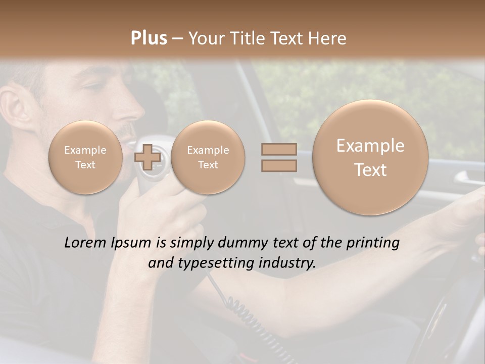 A Man Sitting In A Car Holding A Camera PowerPoint Template