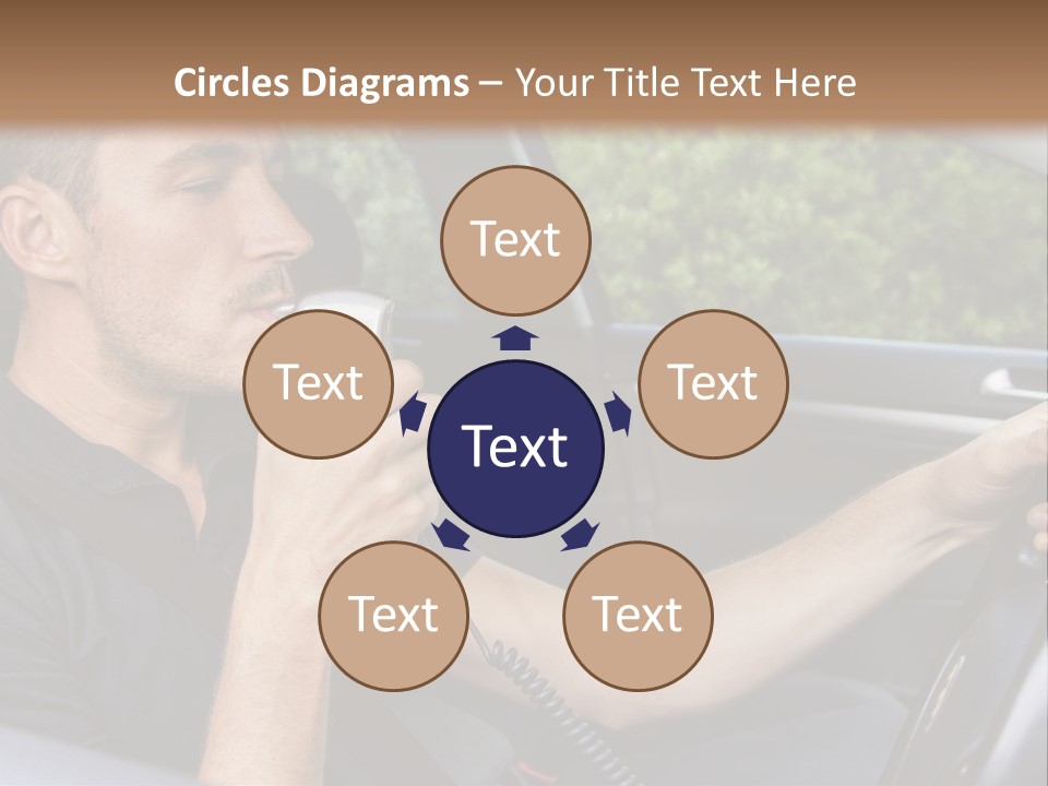 A Man Sitting In A Car Holding A Camera PowerPoint Template
