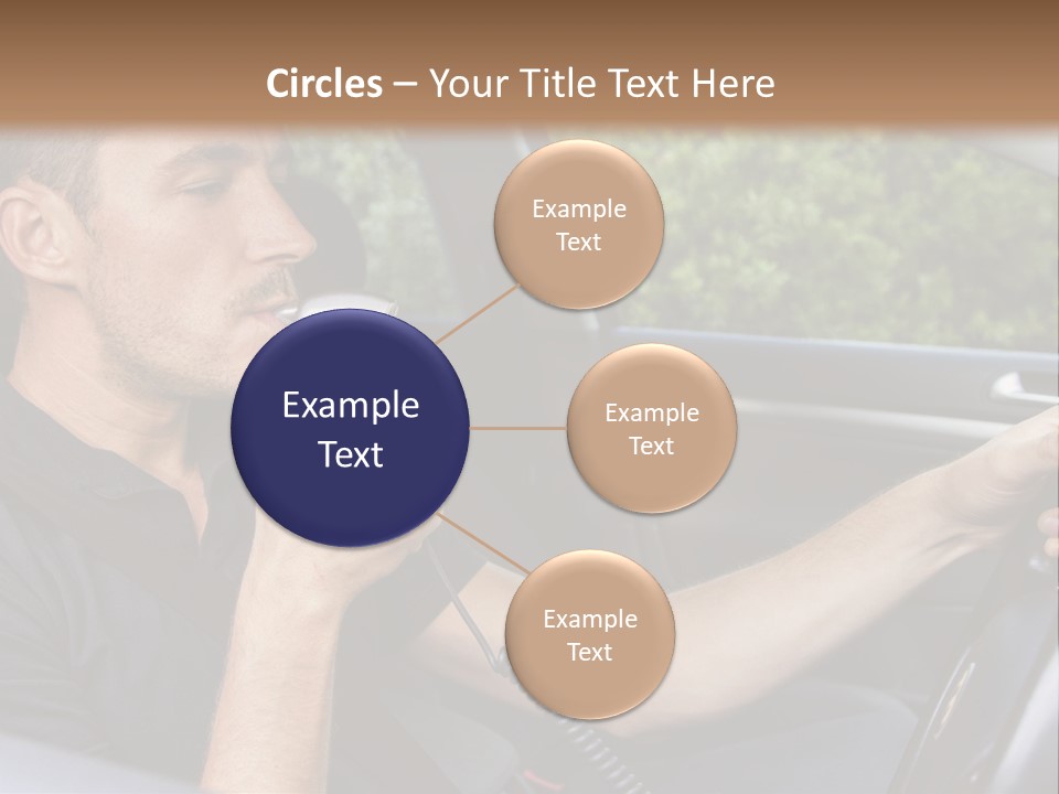 A Man Sitting In A Car Holding A Camera PowerPoint Template