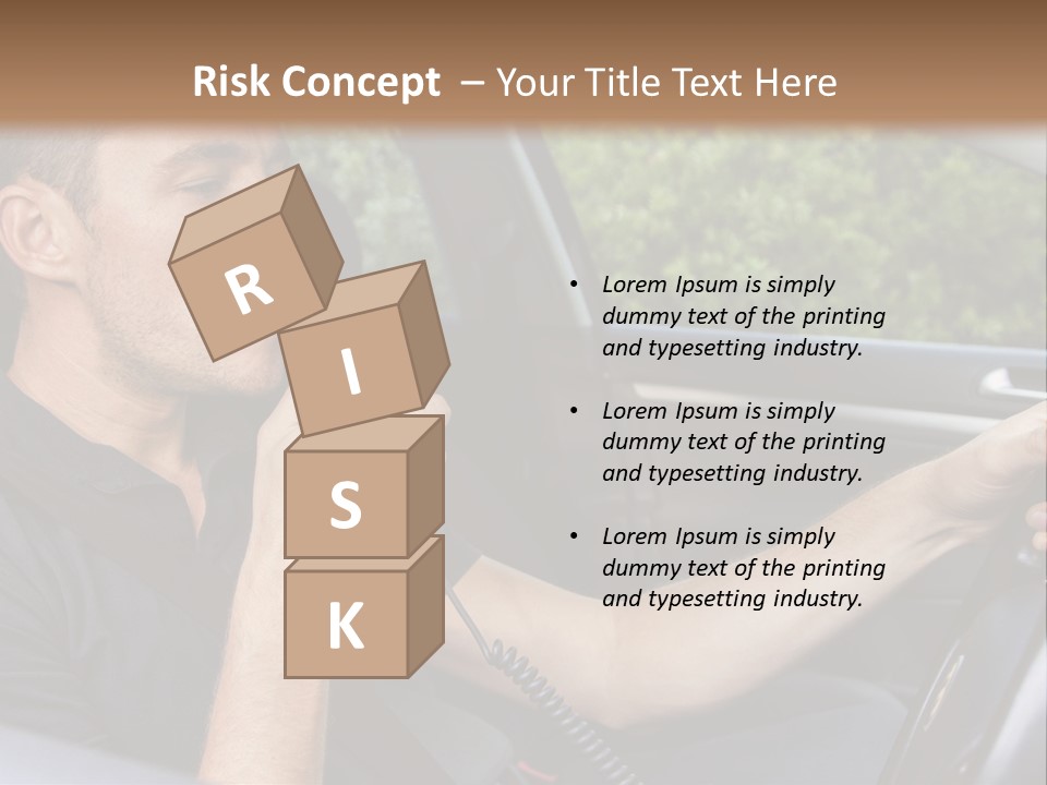 A Man Sitting In A Car Holding A Camera PowerPoint Template