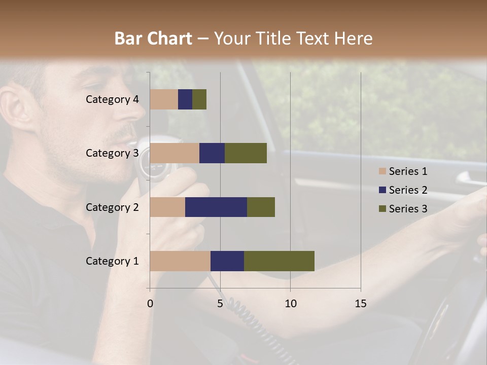 A Man Sitting In A Car Holding A Camera PowerPoint Template