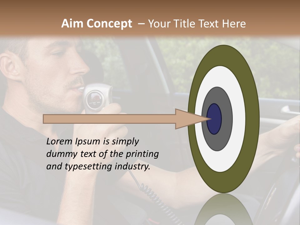 A Man Sitting In A Car Holding A Camera PowerPoint Template