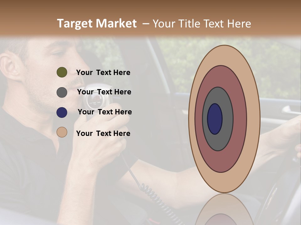 A Man Sitting In A Car Holding A Camera PowerPoint Template