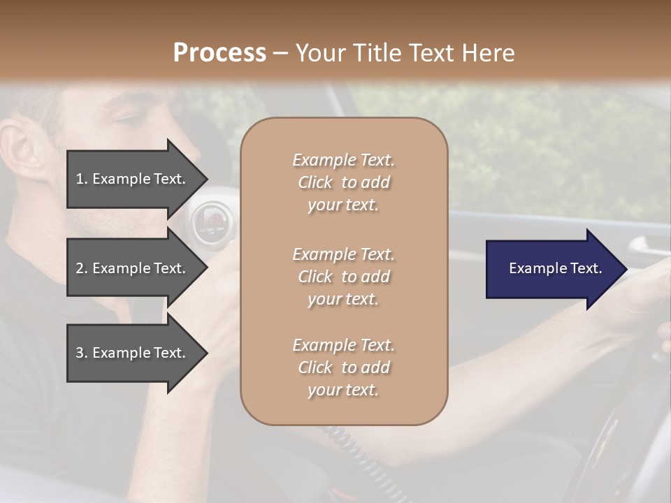 A Man Sitting In A Car Holding A Camera PowerPoint Template
