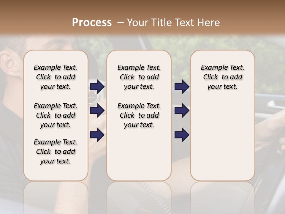 A Man Sitting In A Car Holding A Camera PowerPoint Template