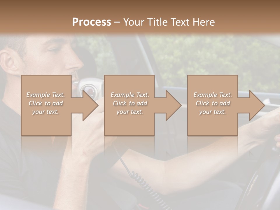 A Man Sitting In A Car Holding A Camera PowerPoint Template