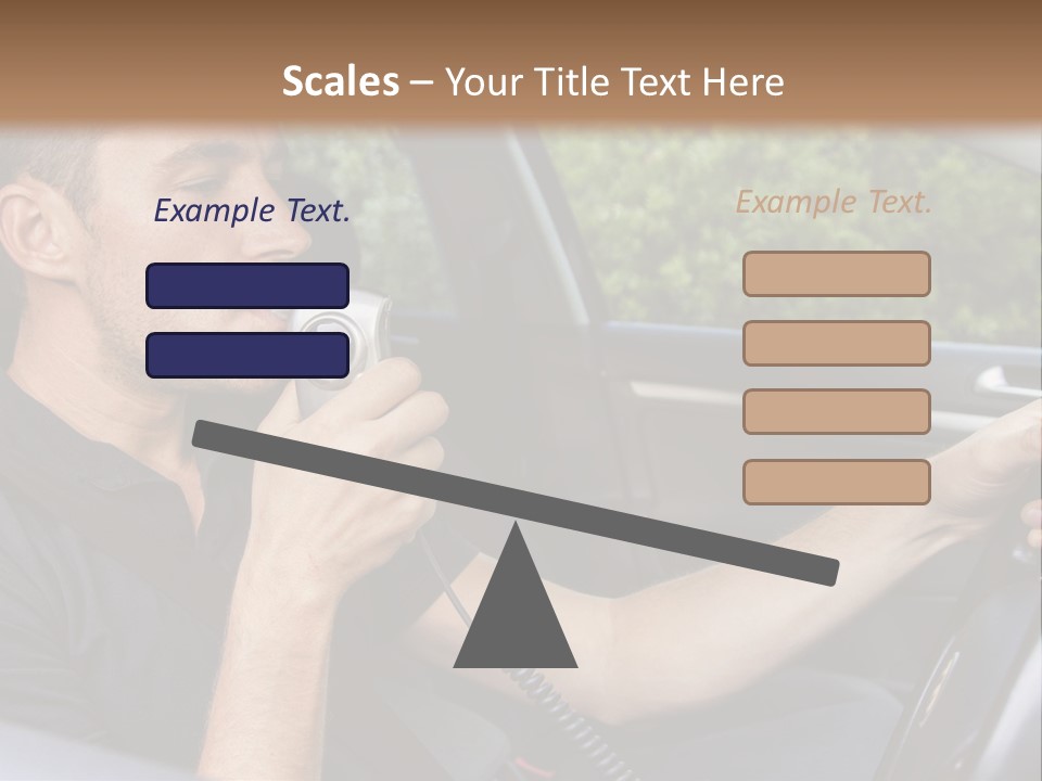 A Man Sitting In A Car Holding A Camera PowerPoint Template