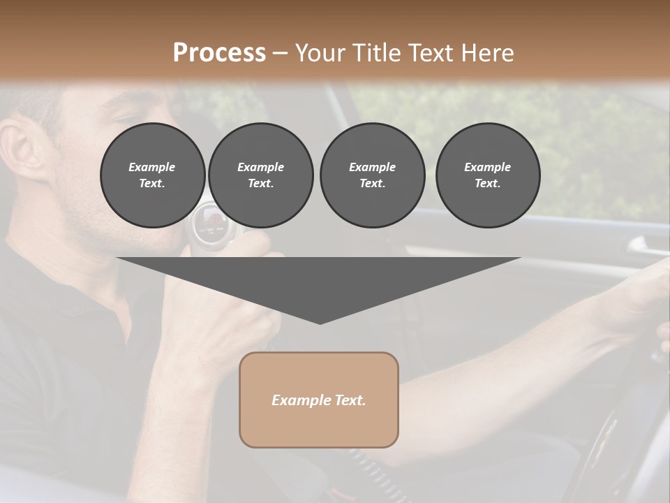 A Man Sitting In A Car Holding A Camera PowerPoint Template