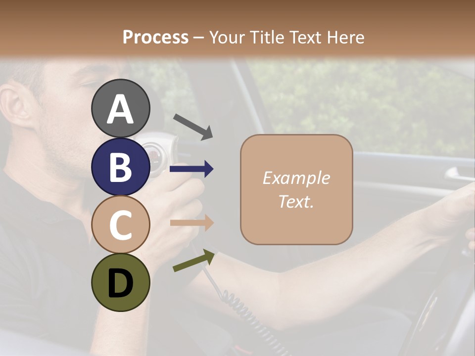 A Man Sitting In A Car Holding A Camera PowerPoint Template