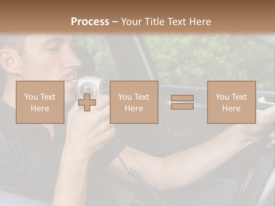 A Man Sitting In A Car Holding A Camera PowerPoint Template