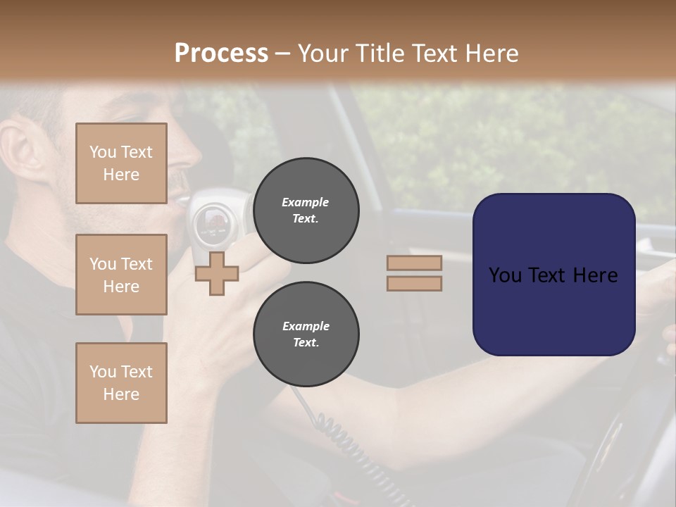 A Man Sitting In A Car Holding A Camera PowerPoint Template