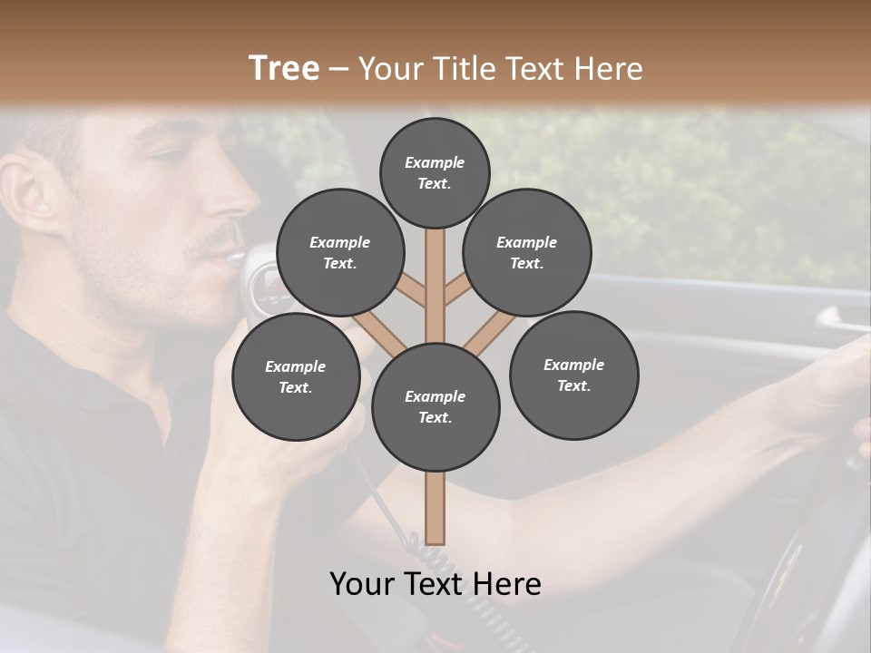A Man Sitting In A Car Holding A Camera PowerPoint Template