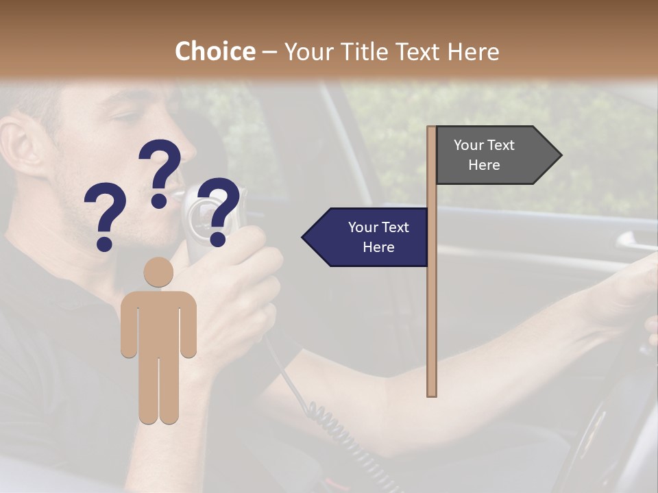 A Man Sitting In A Car Holding A Camera PowerPoint Template