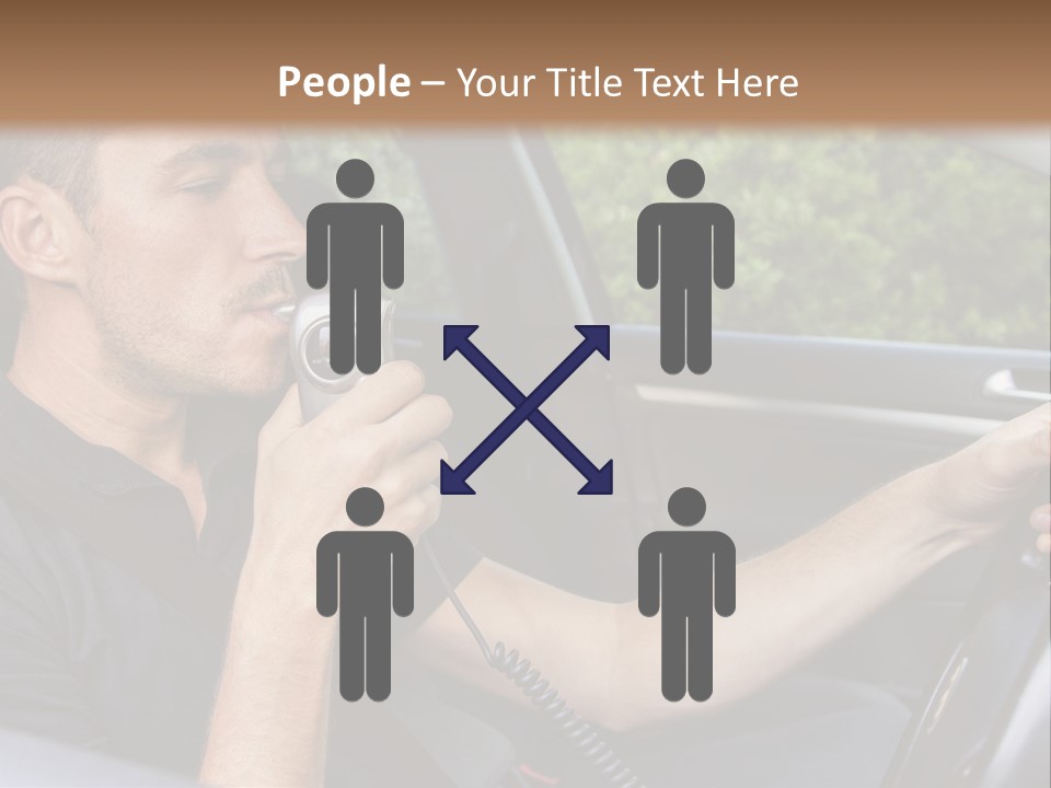 A Man Sitting In A Car Holding A Camera PowerPoint Template