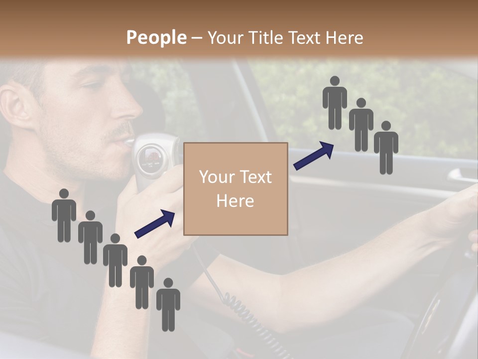 A Man Sitting In A Car Holding A Camera PowerPoint Template