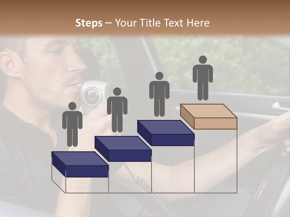 A Man Sitting In A Car Holding A Camera PowerPoint Template
