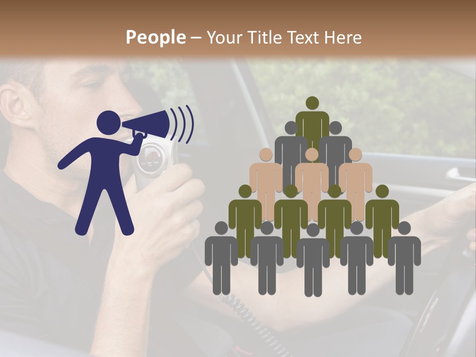 A Man Sitting In A Car Holding A Camera PowerPoint Template