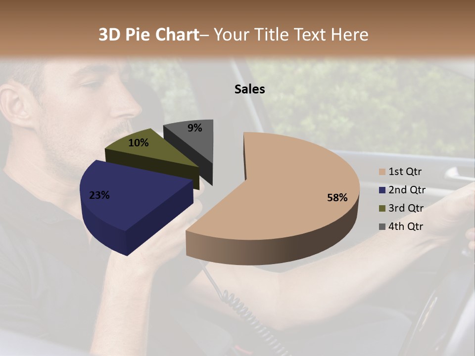 A Man Sitting In A Car Holding A Camera PowerPoint Template