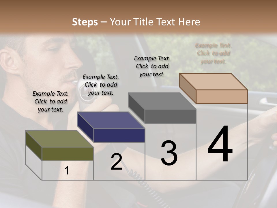 A Man Sitting In A Car Holding A Camera PowerPoint Template