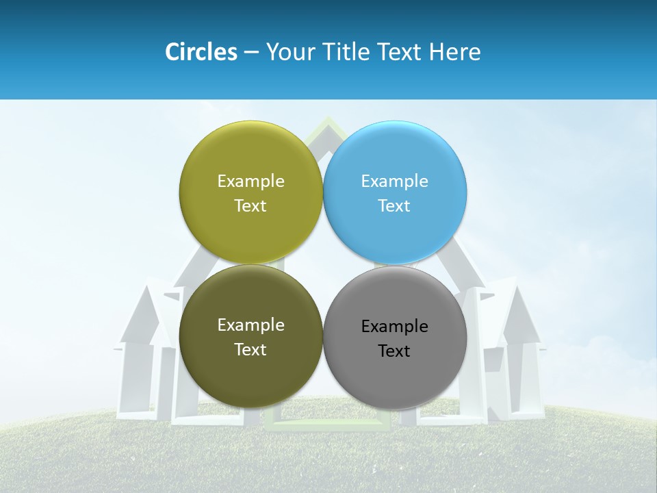 A Green And White House On Top Of A Green Hill PowerPoint Template