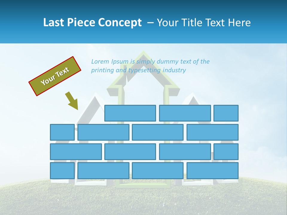 A Green And White House On Top Of A Green Hill PowerPoint Template